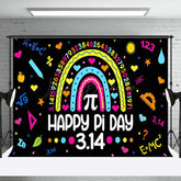 Lofaris Mathematical Formula Rainbow Happy Pi Day Backdrop
